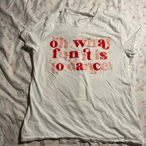 Universal Thread White Tee with Dance Text